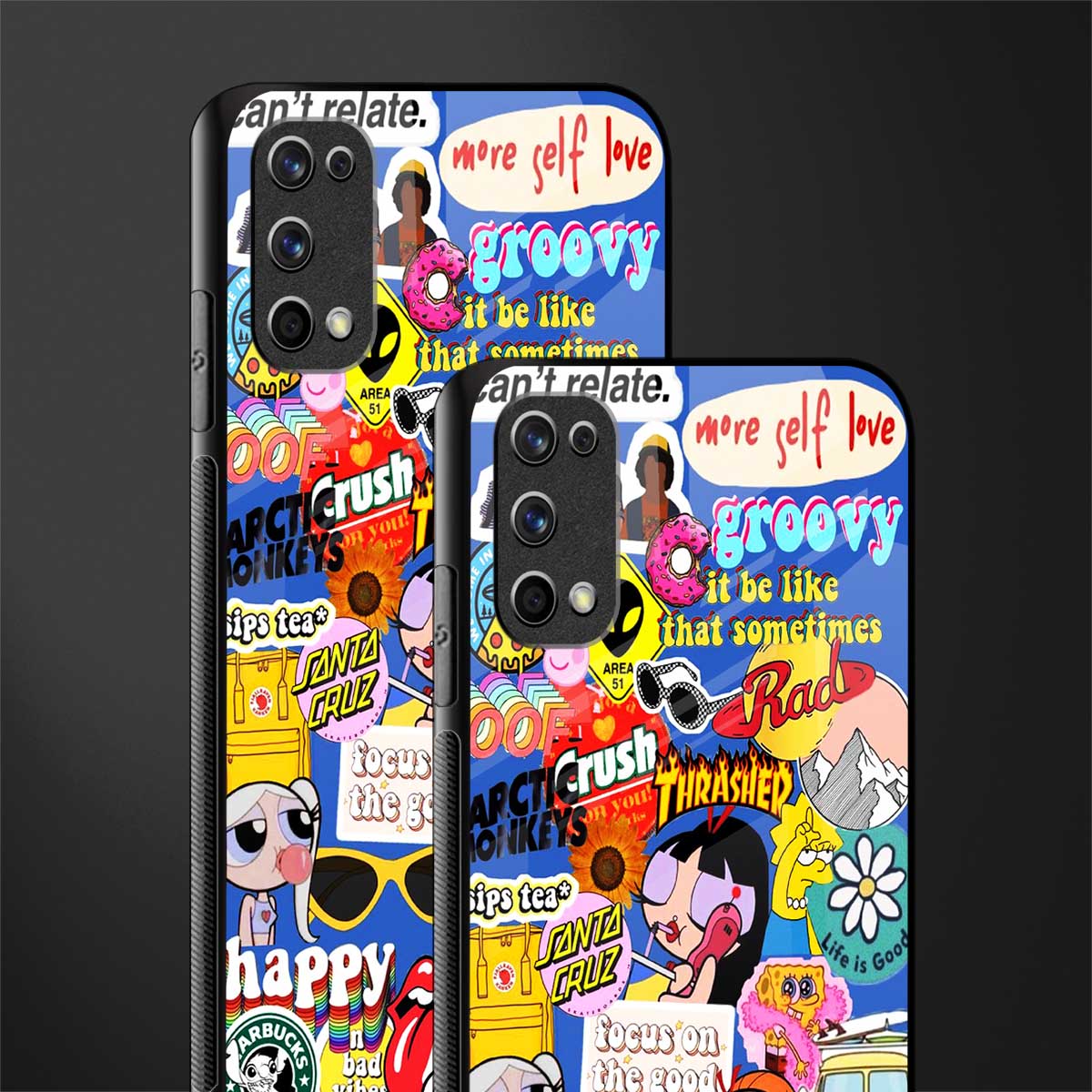 classic collage aesthetic glass case for realme 7 pro image-2