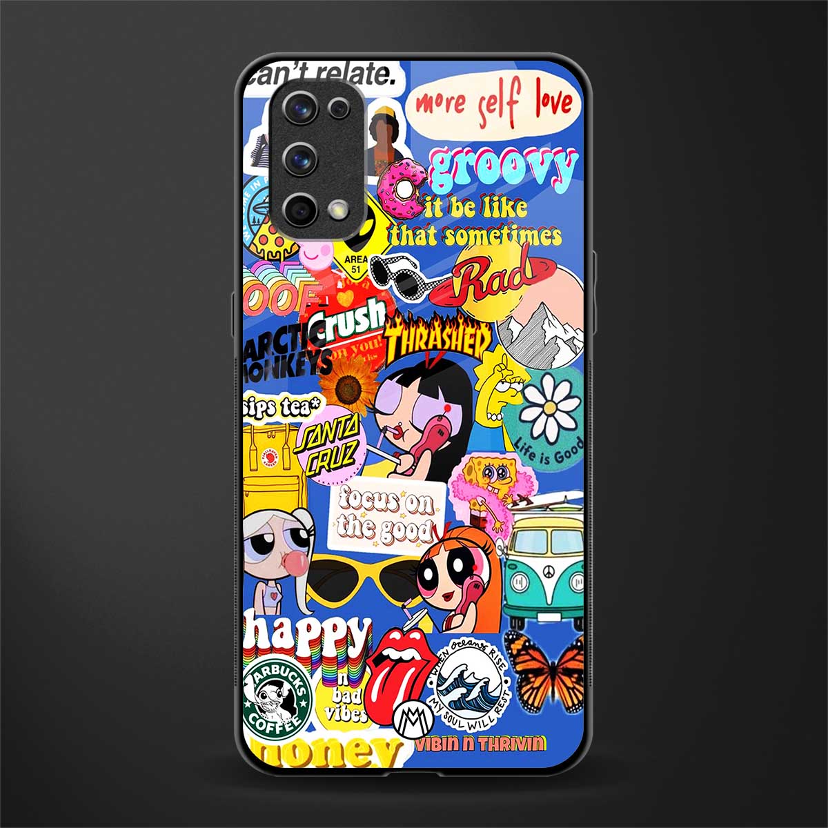 classic collage aesthetic glass case for realme 7 pro image
