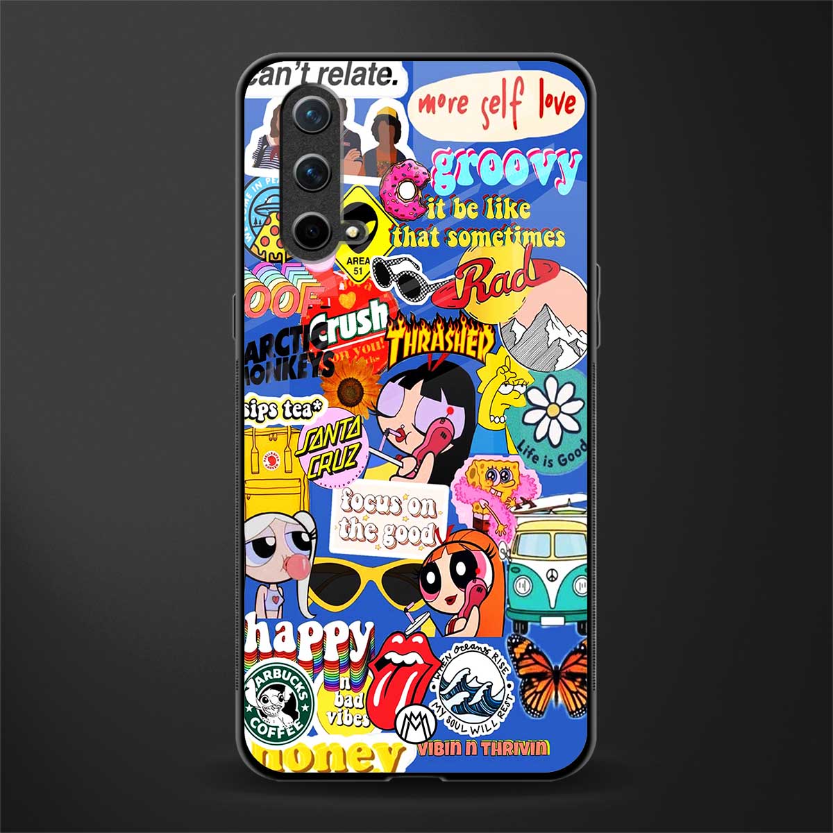 classic collage aesthetic glass case for oneplus nord ce 5g image