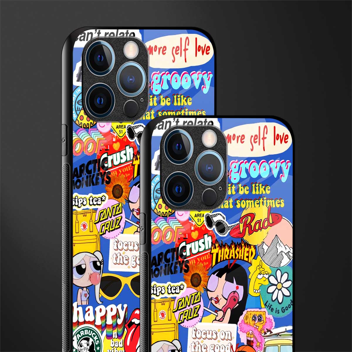 classic collage aesthetic glass case for iphone 12 pro image-2