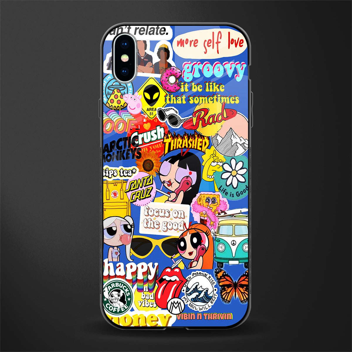 classic collage aesthetic glass case for iphone xs max image