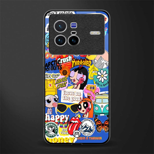 classic collage aesthetic glass case for vivo x80 image
