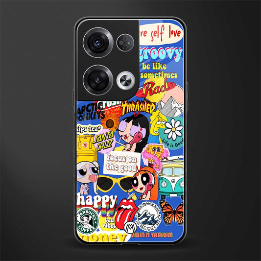 classic collage aesthetic back phone cover | glass case for oppo reno 8 pro