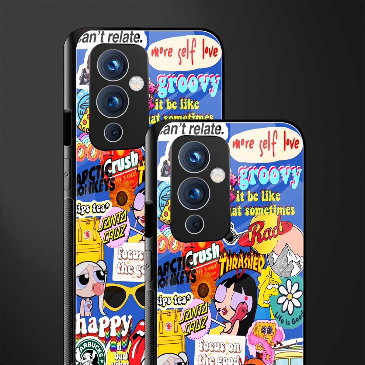 classic collage aesthetic back phone cover | glass case for oneplus 9