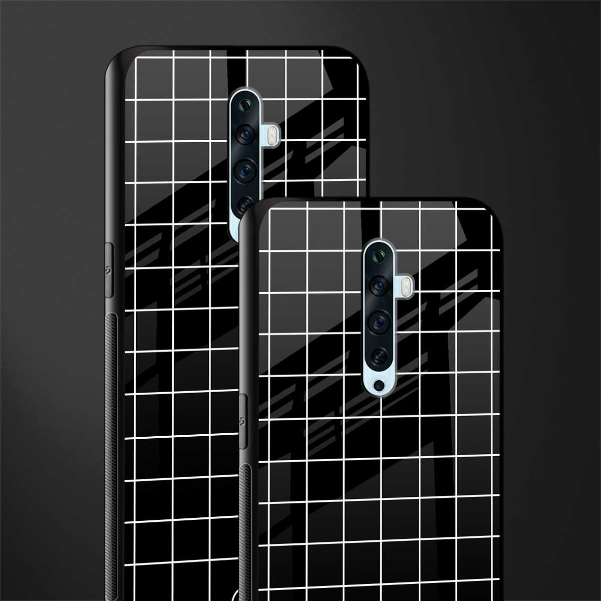 classic grid dark edition glass case for oppo reno 2f image-2