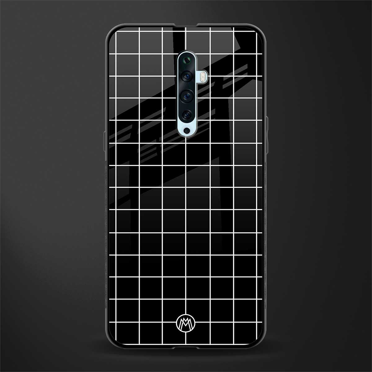 classic grid dark edition glass case for oppo reno 2f image