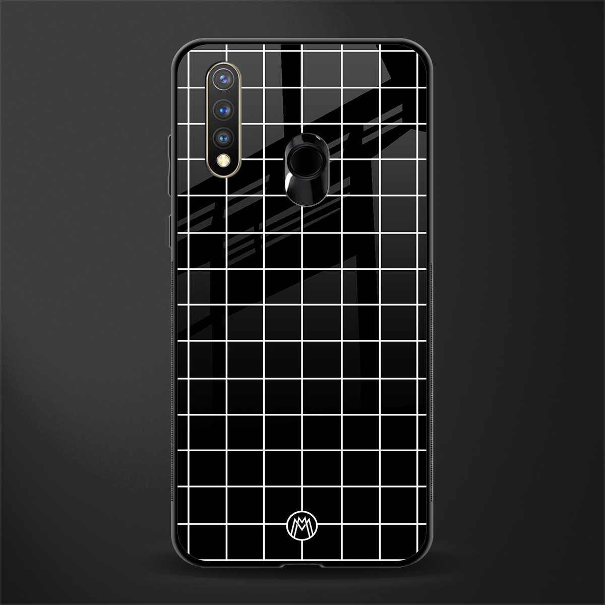 classic grid dark edition glass case for vivo u20 image