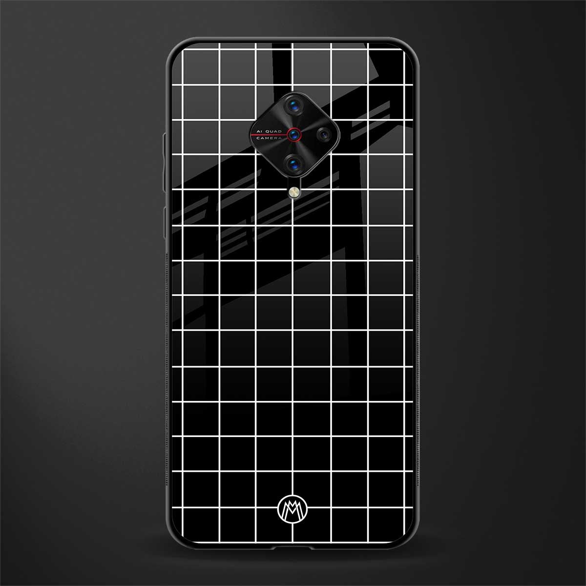 classic grid dark edition glass case for vivo s1 pro image