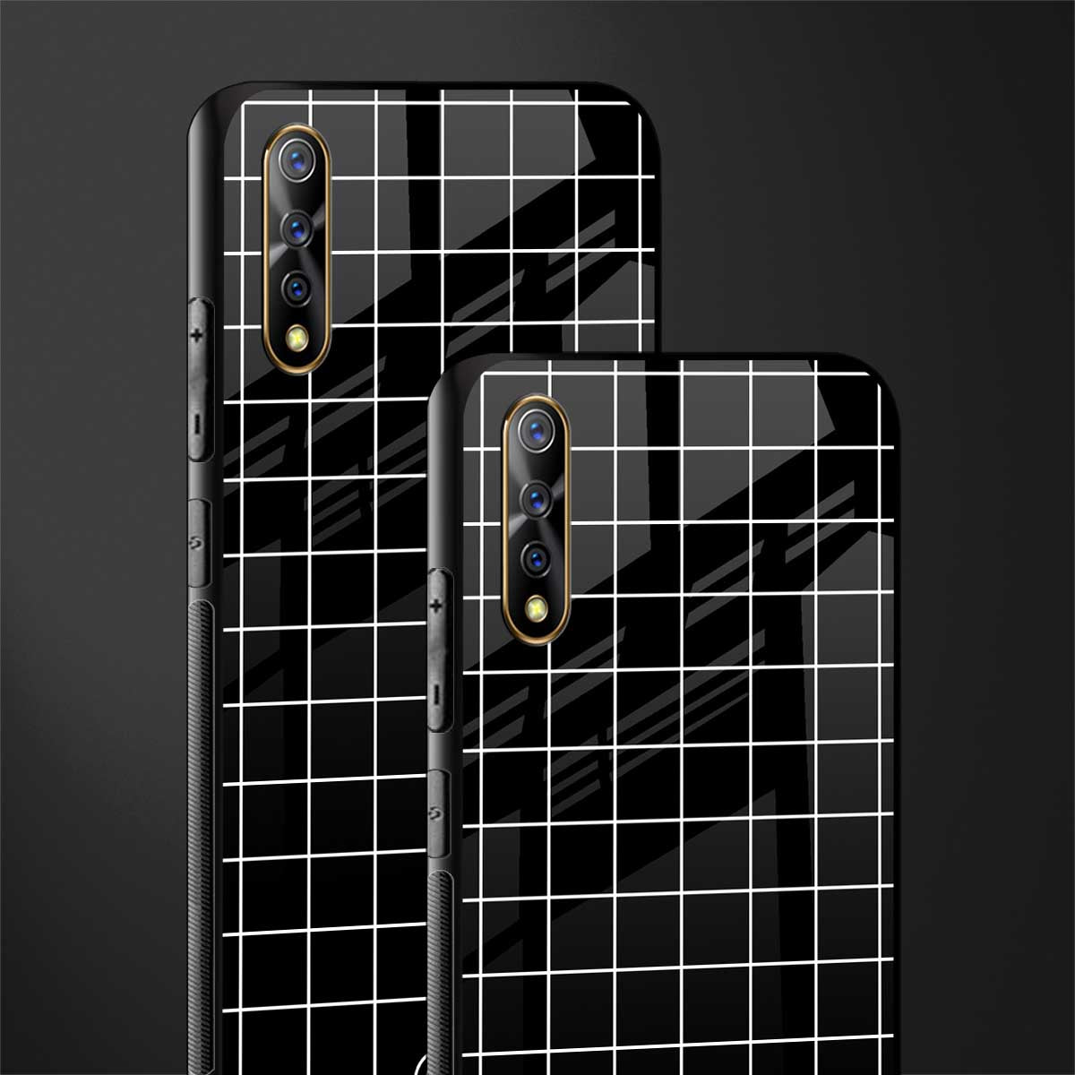 classic grid dark edition glass case for vivo z1x image-2