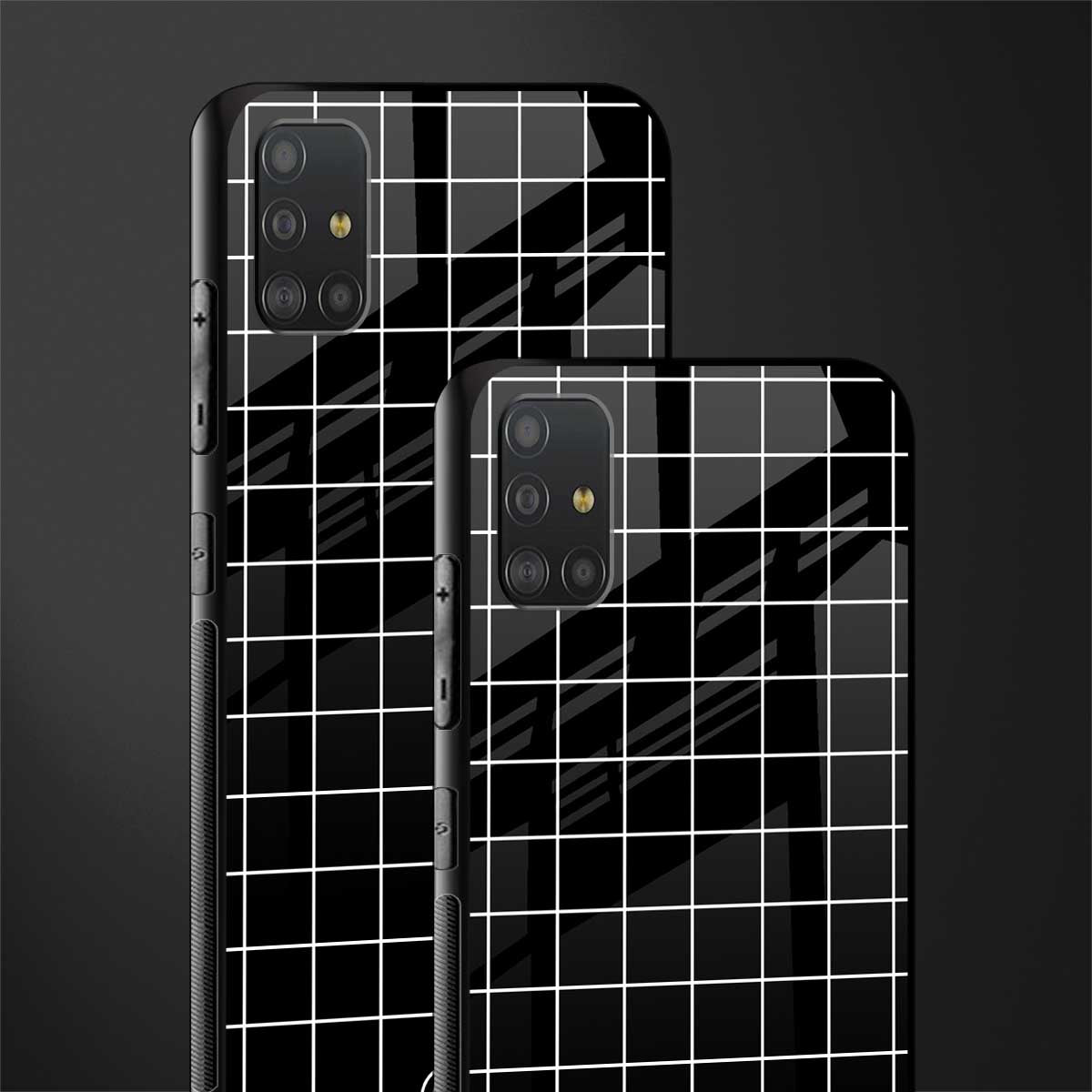 classic grid dark edition glass case for samsung galaxy a51 image-2