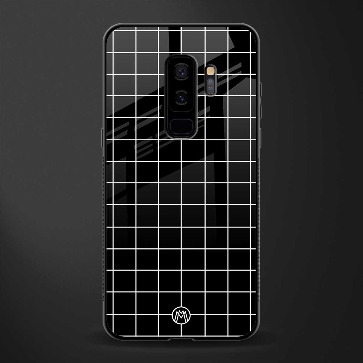 classic grid dark edition glass case for samsung galaxy s9 plus image