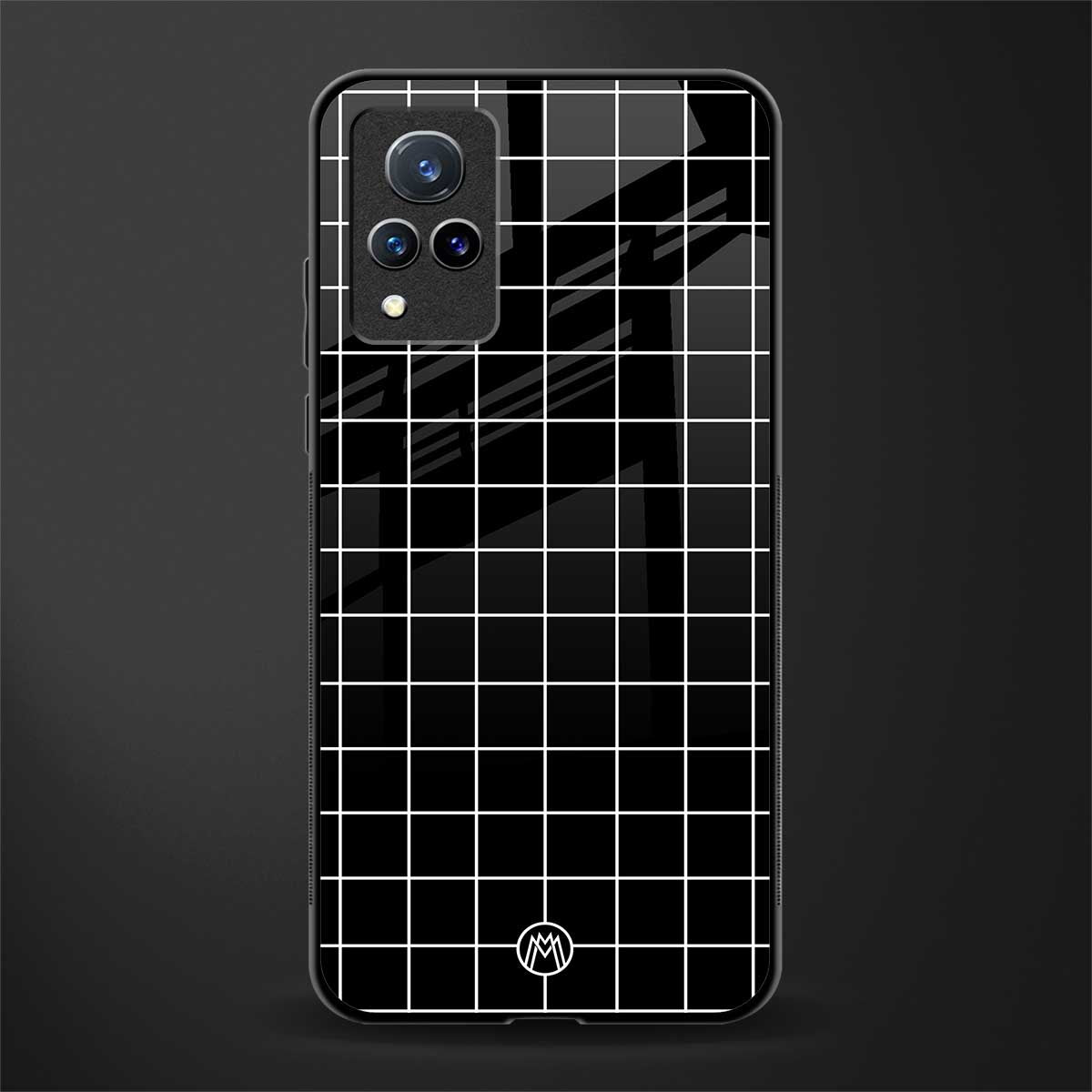 classic grid dark edition glass case for vivo v21 5g image