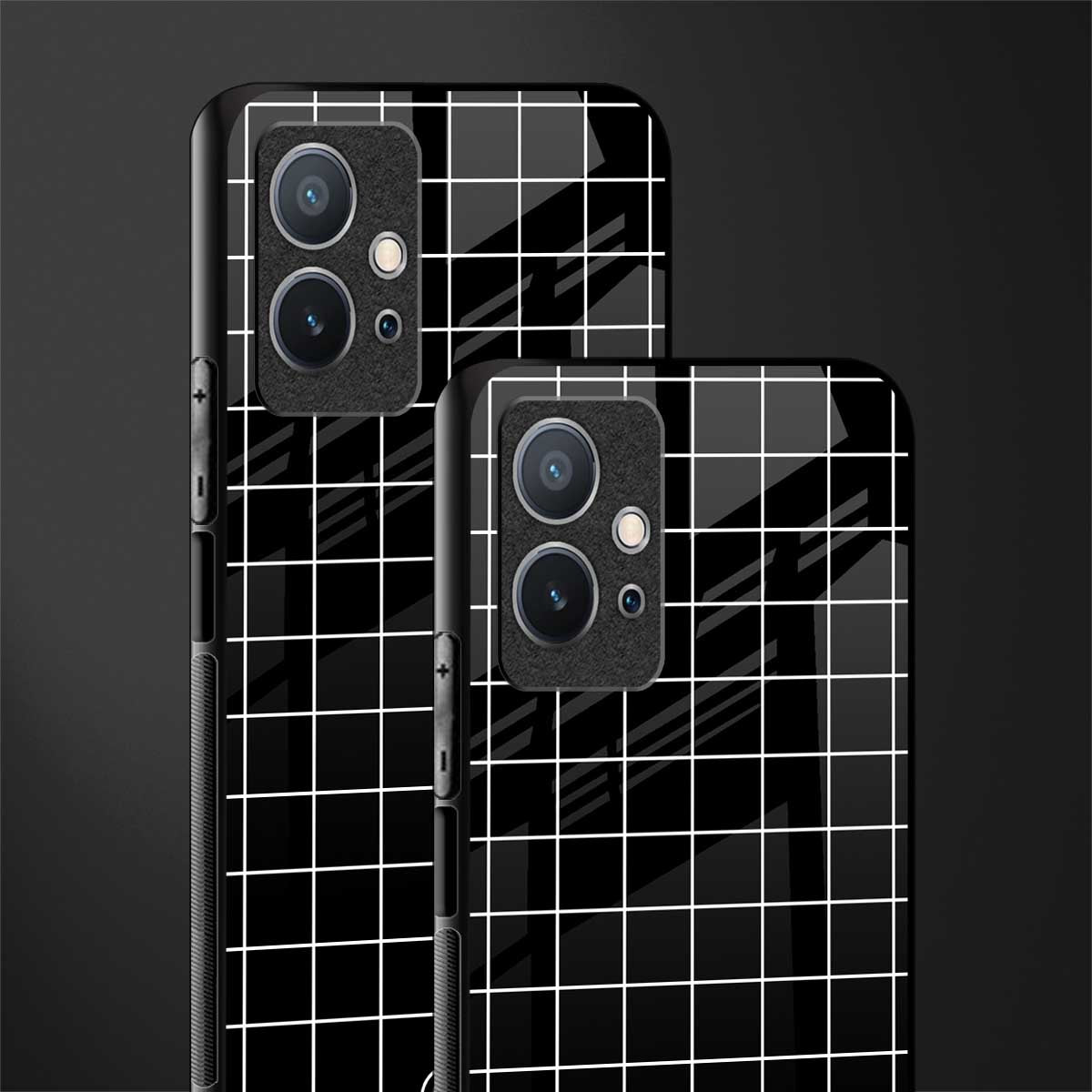 classic grid dark edition glass case for vivo y75 5g image-2