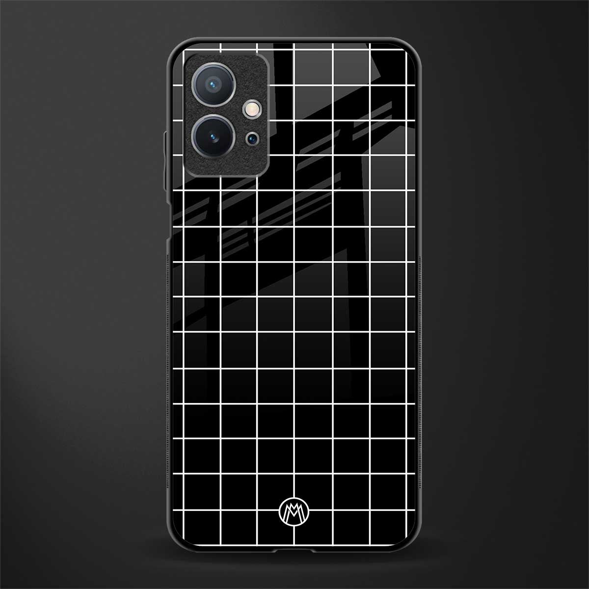 classic grid dark edition glass case for vivo y75 5g image
