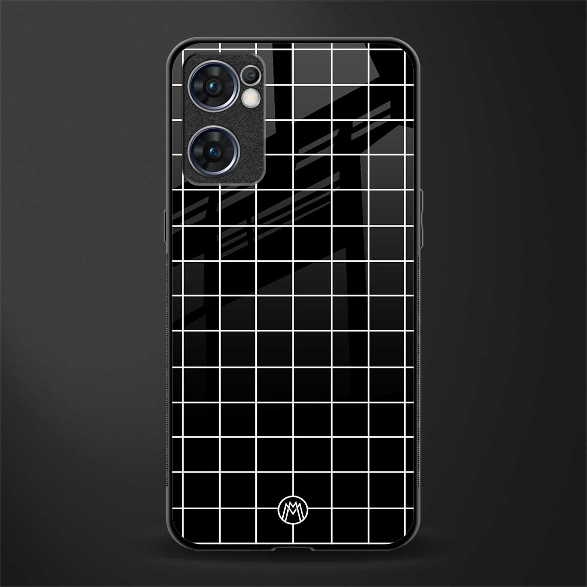 classic grid dark edition glass case for oppo reno7 5g image