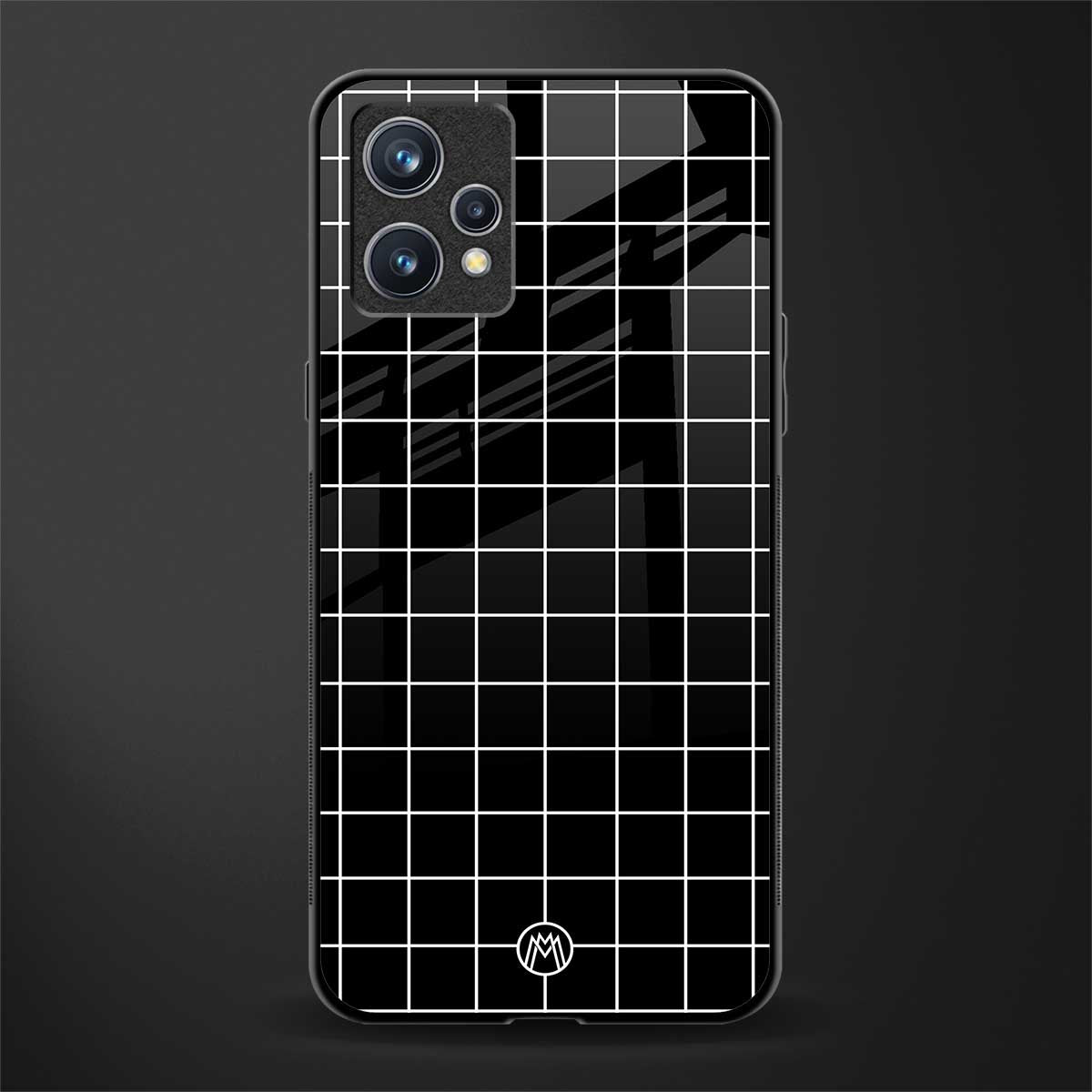 classic grid dark edition glass case for realme 9 4g image