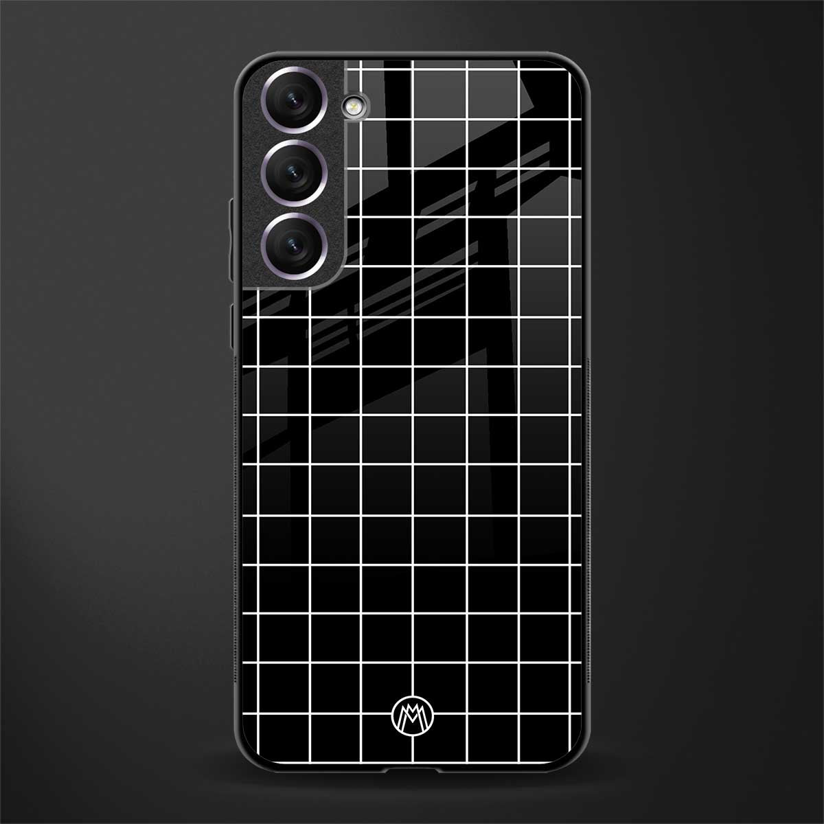 classic grid dark edition glass case for samsung galaxy s21 fe 5g image