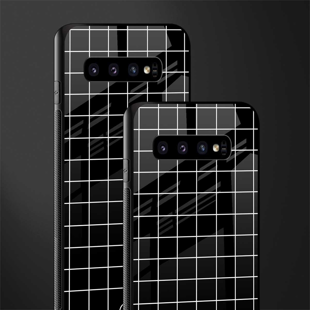classic grid dark edition glass case for samsung galaxy s10 plus image-2