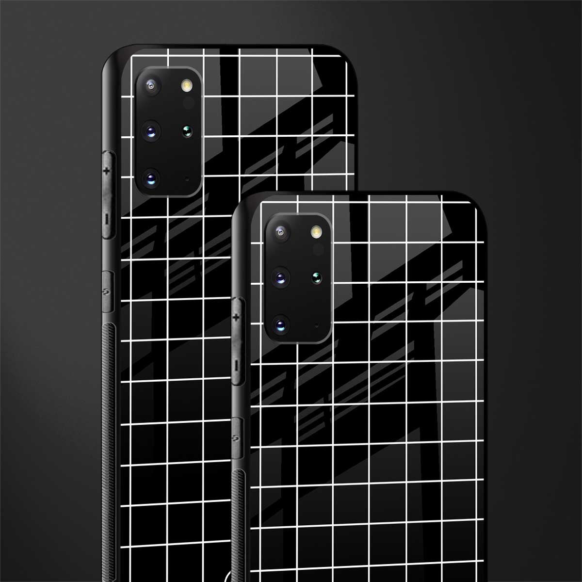classic grid dark edition glass case for samsung galaxy s20 plus image-2