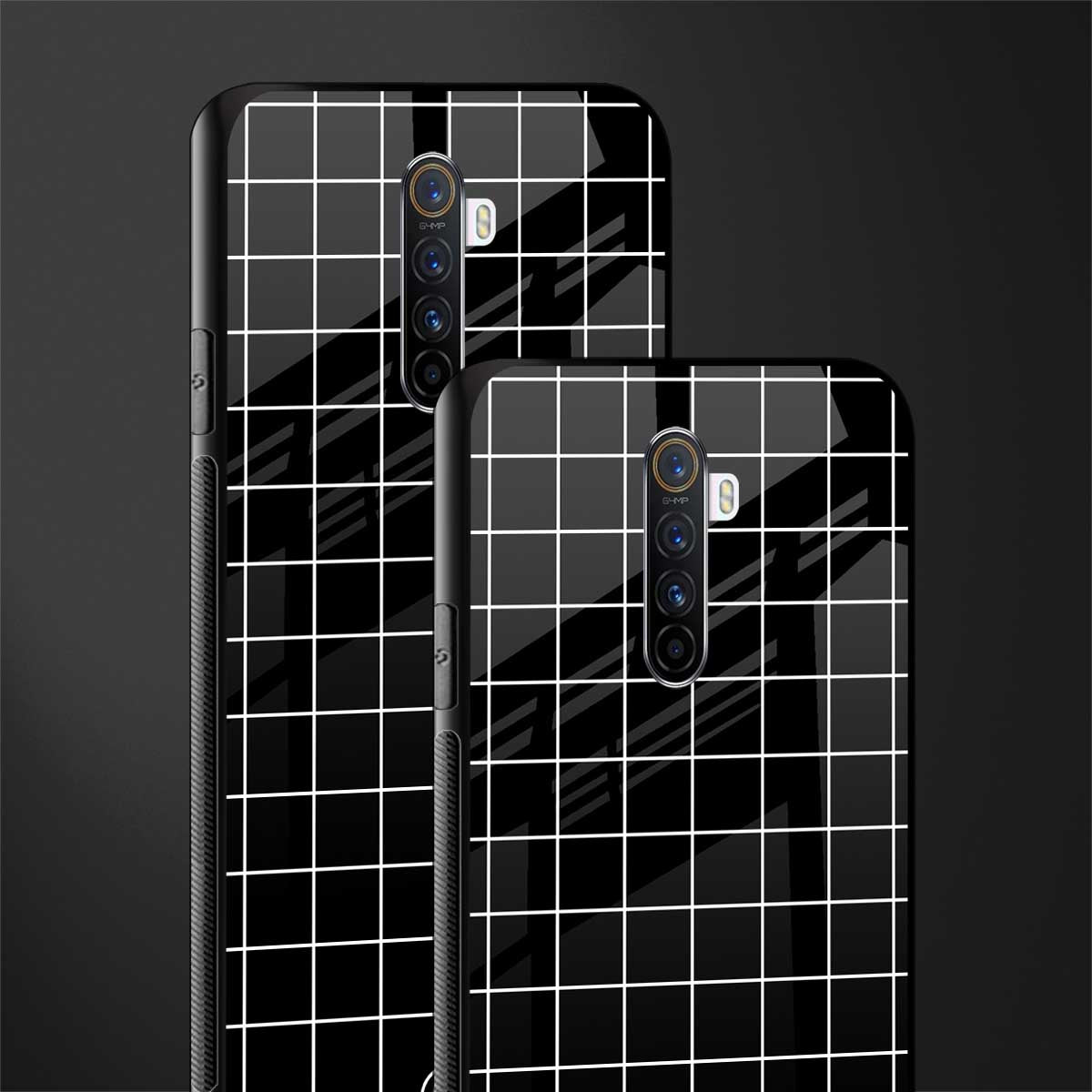 classic grid dark edition glass case for realme x2 pro image-2