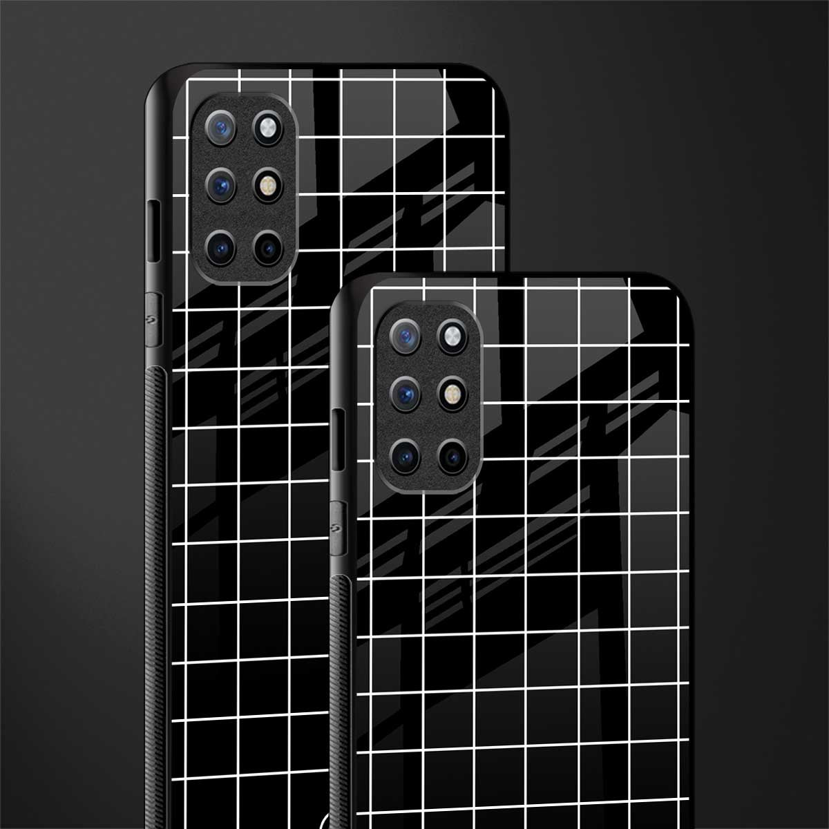 classic grid dark edition glass case for oneplus 8t image-2