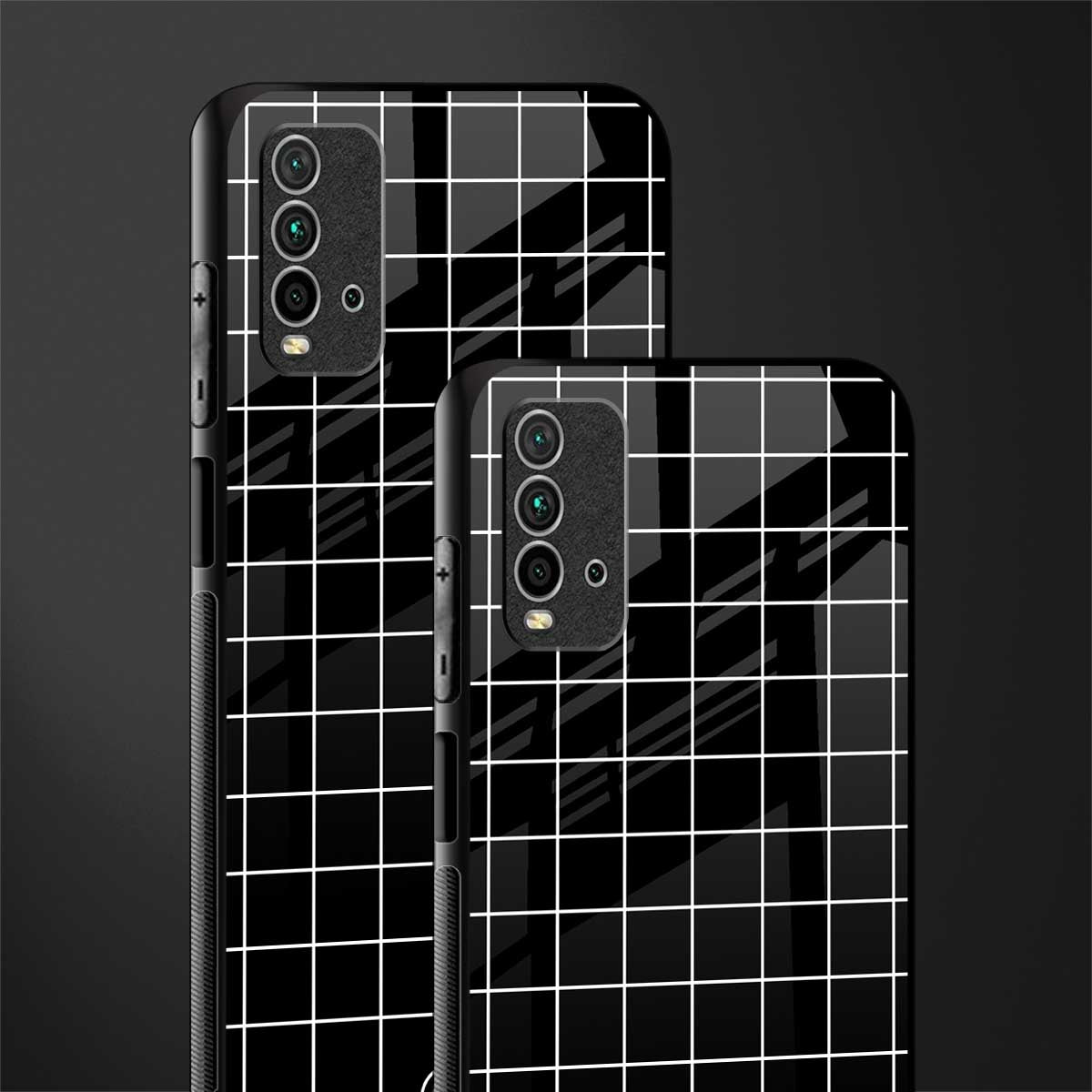classic grid dark edition glass case for redmi 9 power image-2