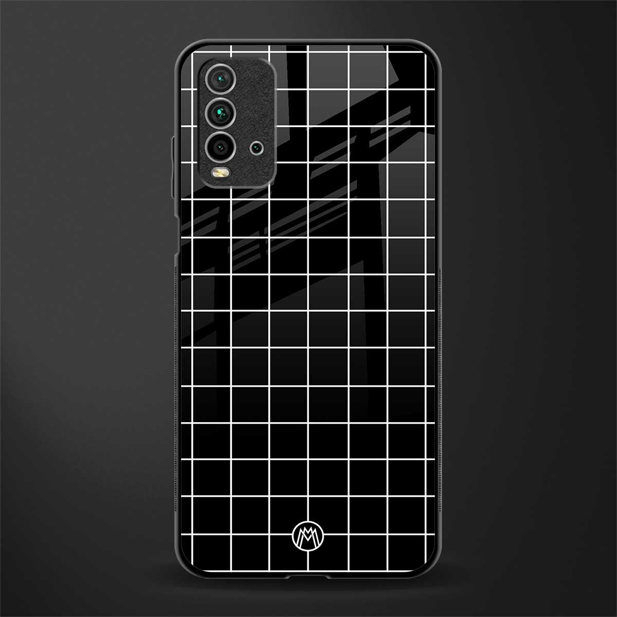 classic grid dark edition glass case for redmi 9 power image