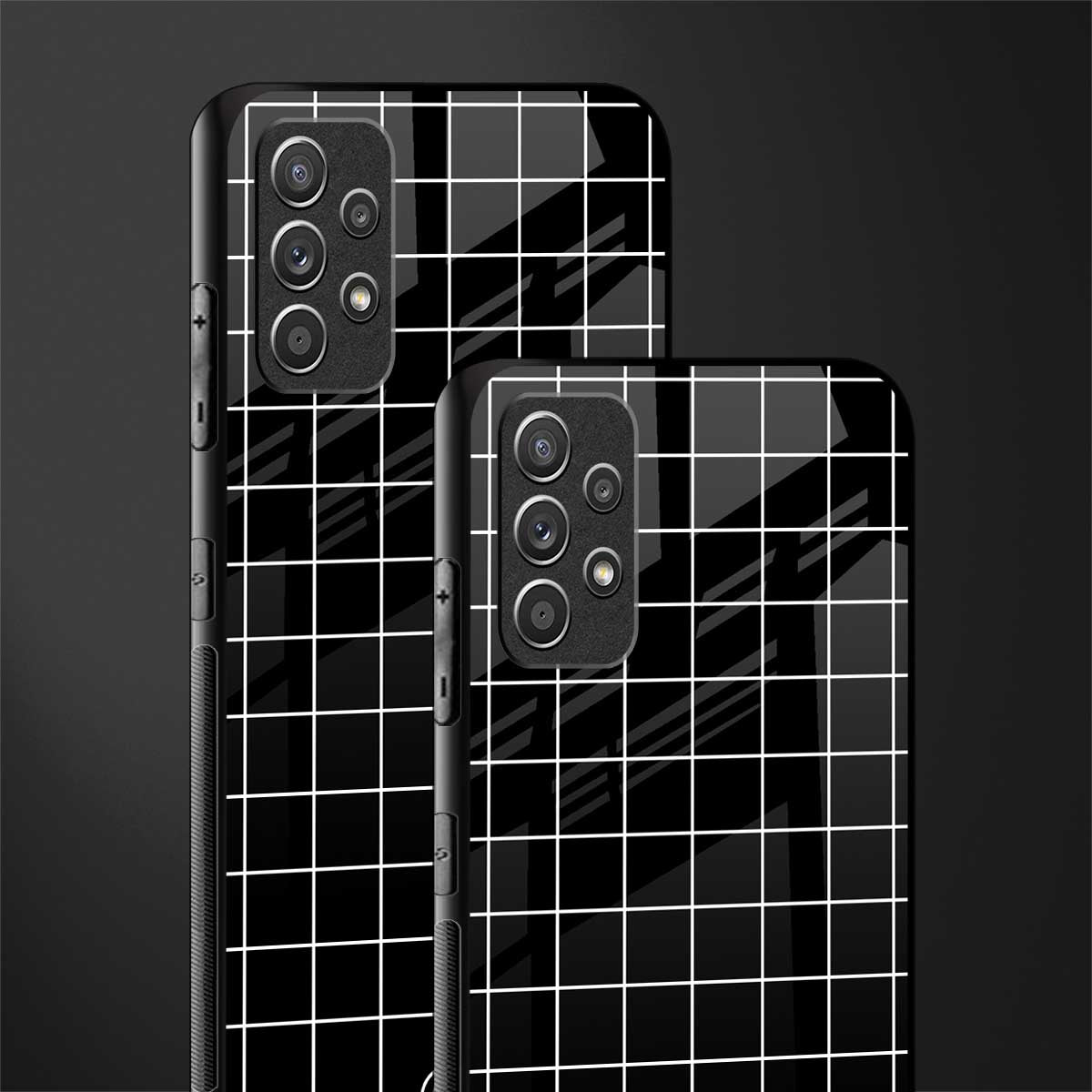 classic grid dark edition glass case for samsung galaxy a32 4g image-2