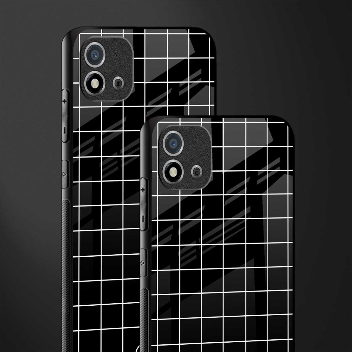 classic grid dark edition glass case for realme c20 image-2