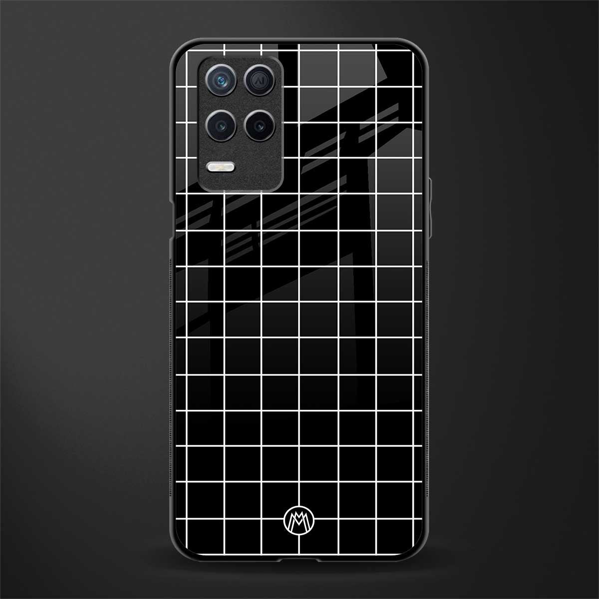 classic grid dark edition glass case for realme narzo 30 5g image