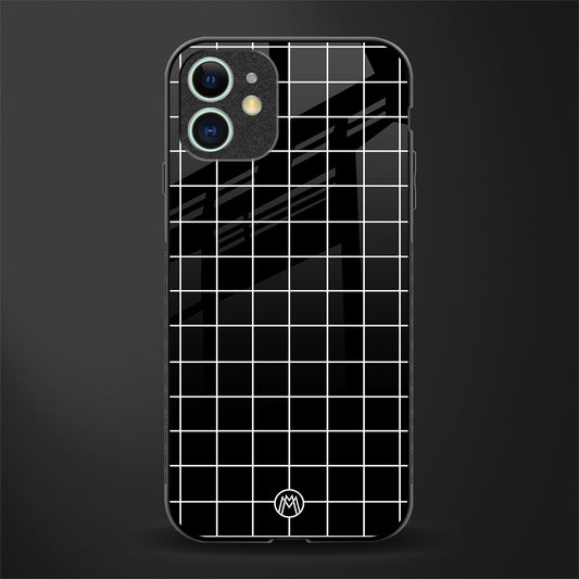 classic grid dark edition glass case for iphone 12 image