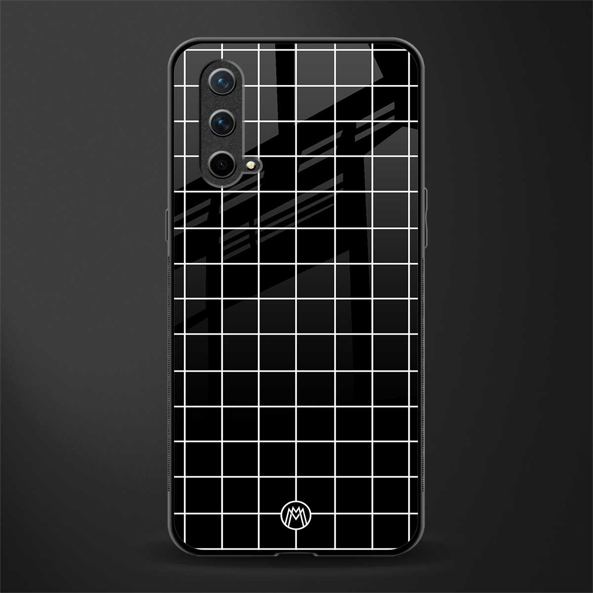 classic grid dark edition glass case for oneplus nord ce 5g image