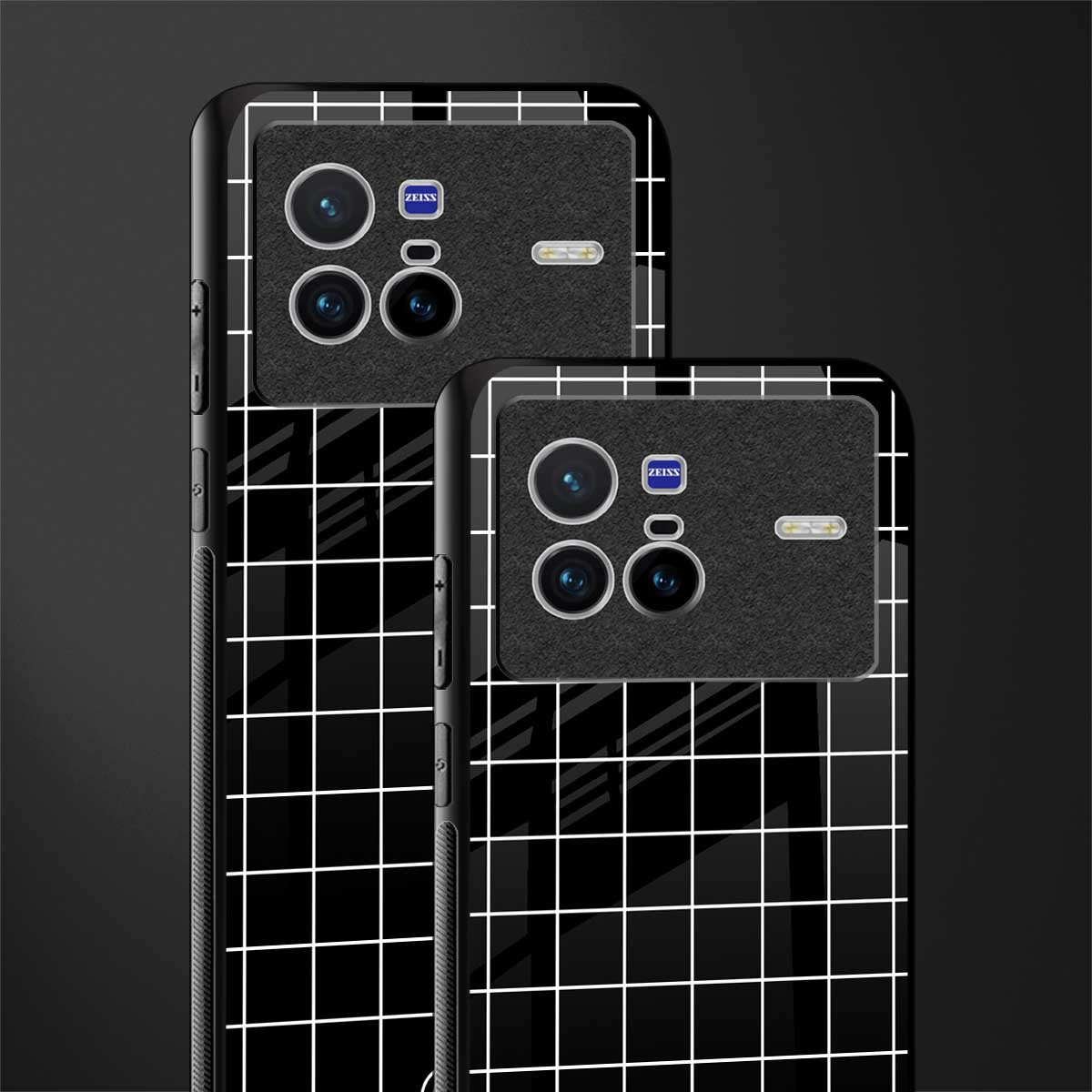 classic grid dark edition glass case for vivo x80 image-2