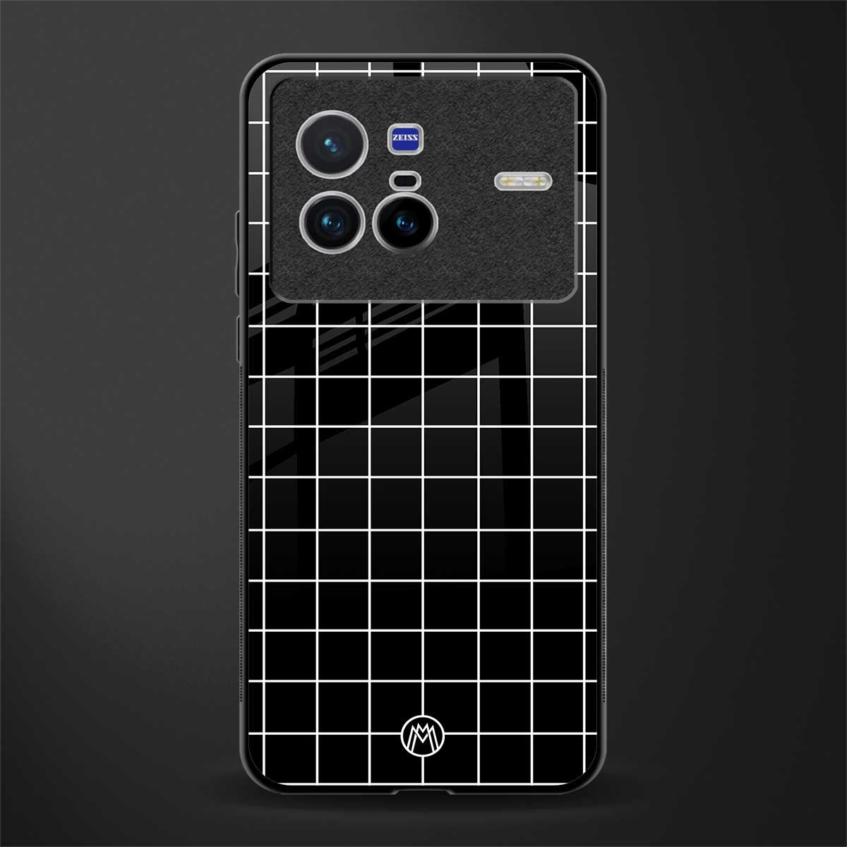 classic grid dark edition glass case for vivo x80 image
