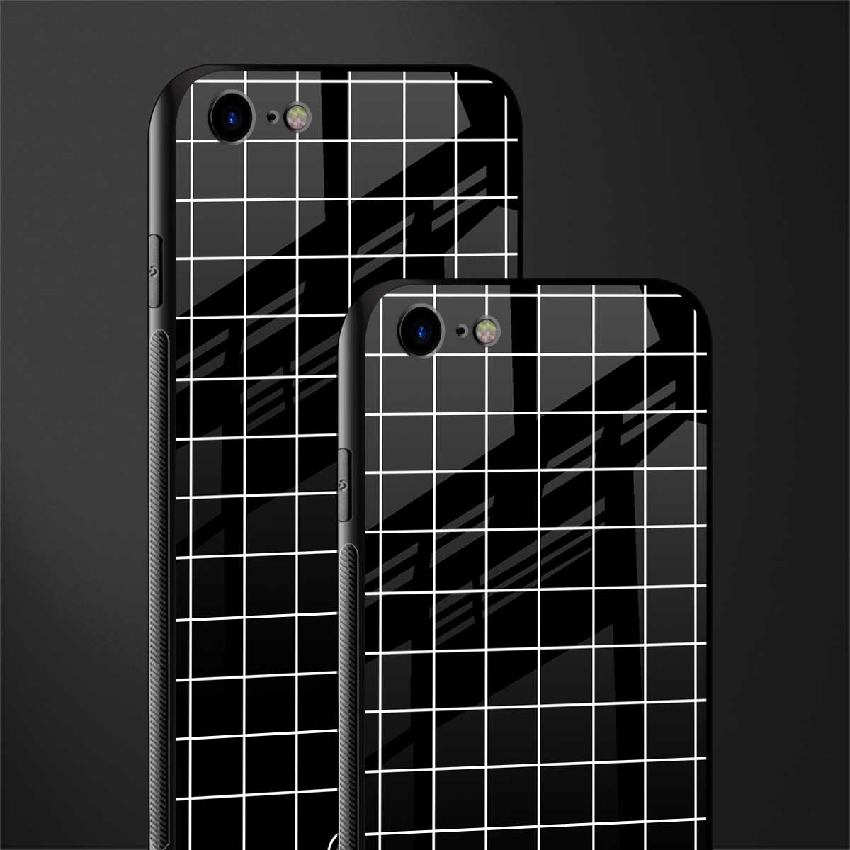 classic grid dark edition glass case for iphone se 2020 image-2