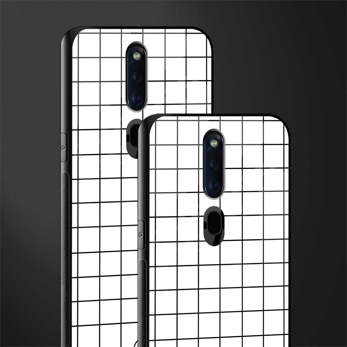 classic grid light edition glass case for oppo f11 pro image-2