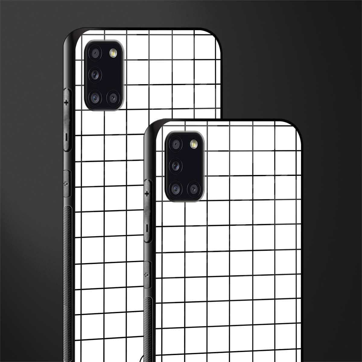 classic grid light edition glass case for samsung galaxy a31 image-2