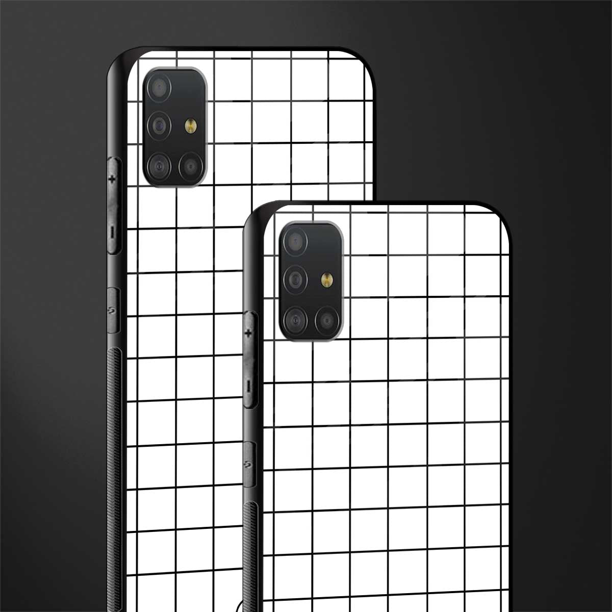 classic grid light edition glass case for samsung galaxy a51 image-2