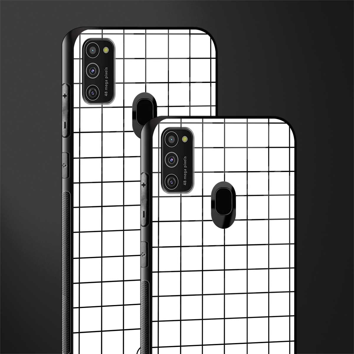 classic grid light edition glass case for samsung galaxy m21 image-2