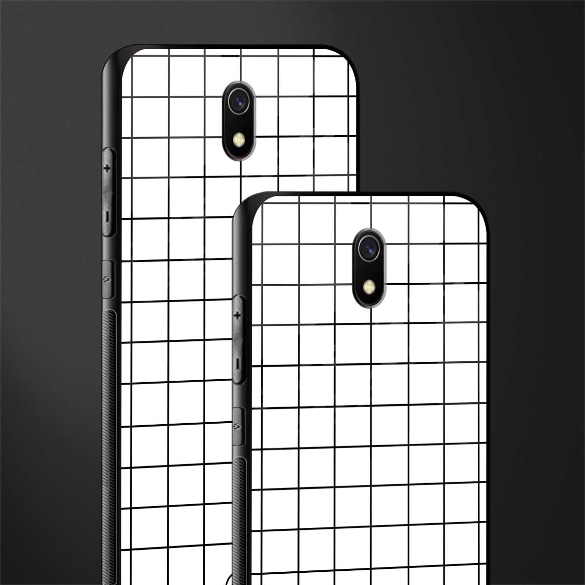 classic grid light edition glass case for redmi 8a image-2
