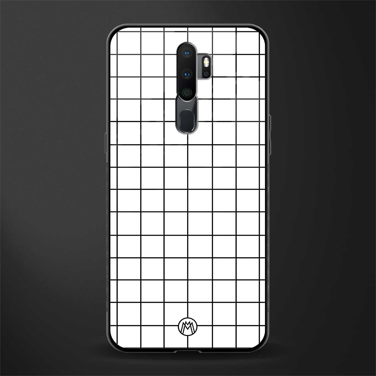 classic grid light edition glass case for oppo a9 2020 image