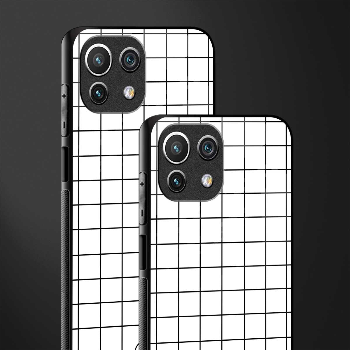 classic grid light edition glass case for mi 11 lite image-2