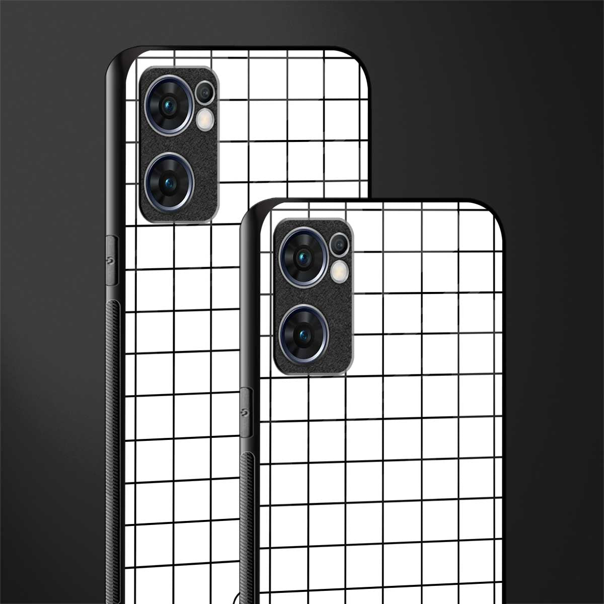 classic grid light edition glass case for oppo reno7 5g image-2