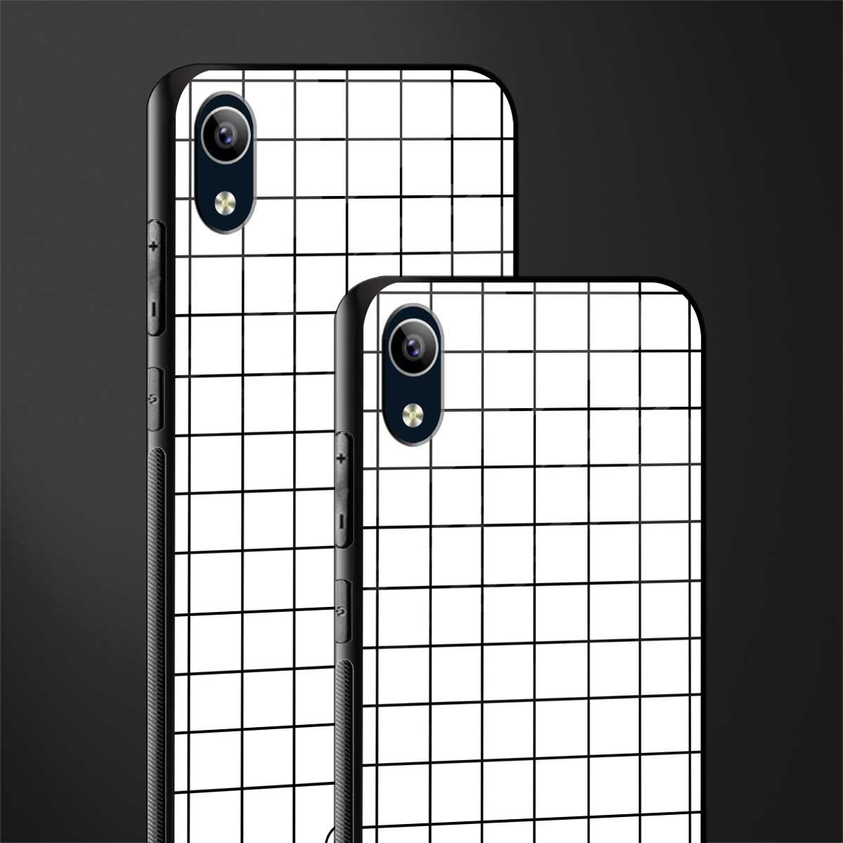 classic grid light edition glass case for vivo y1s without fingerprint image-2