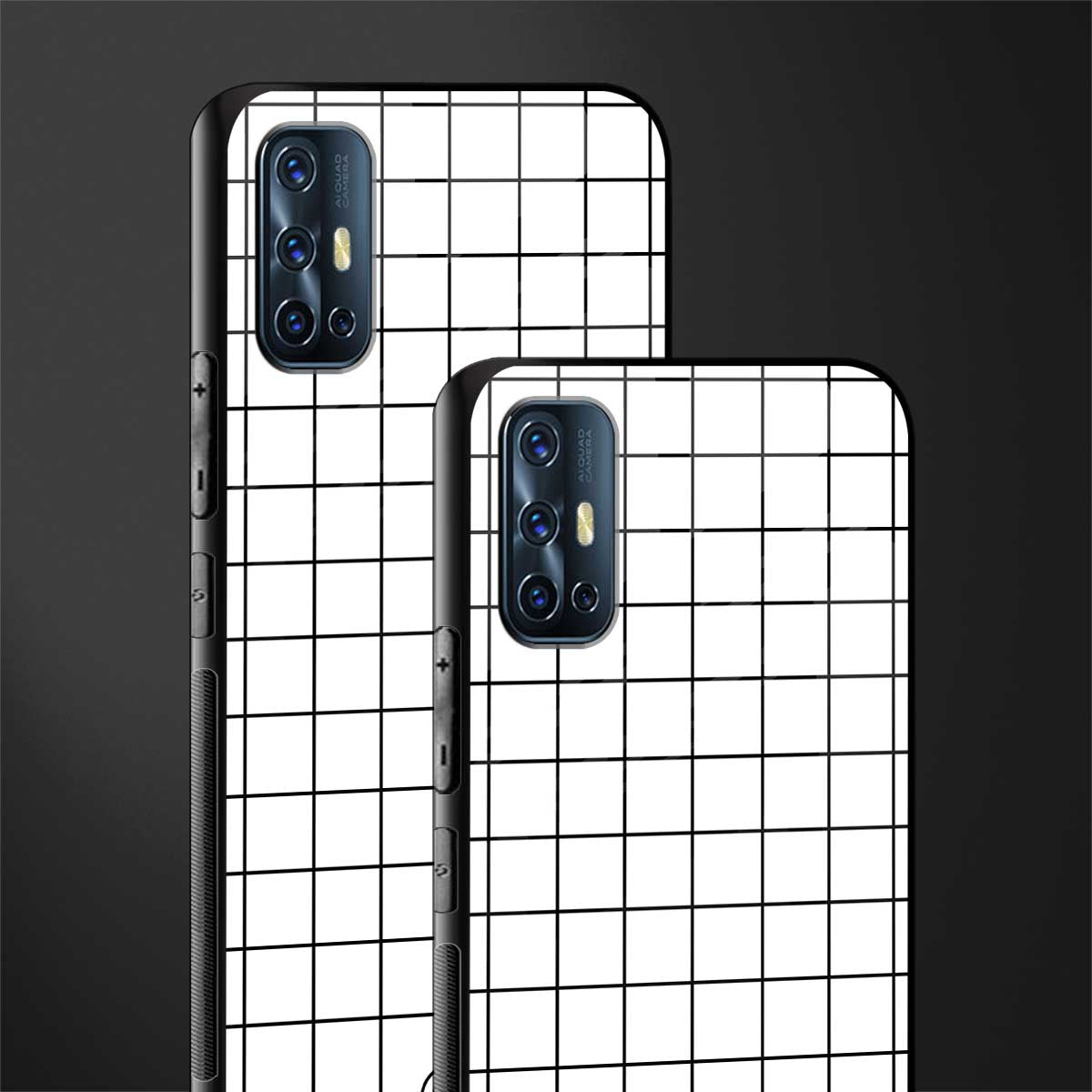 classic grid light edition glass case for vivo v17 image-2