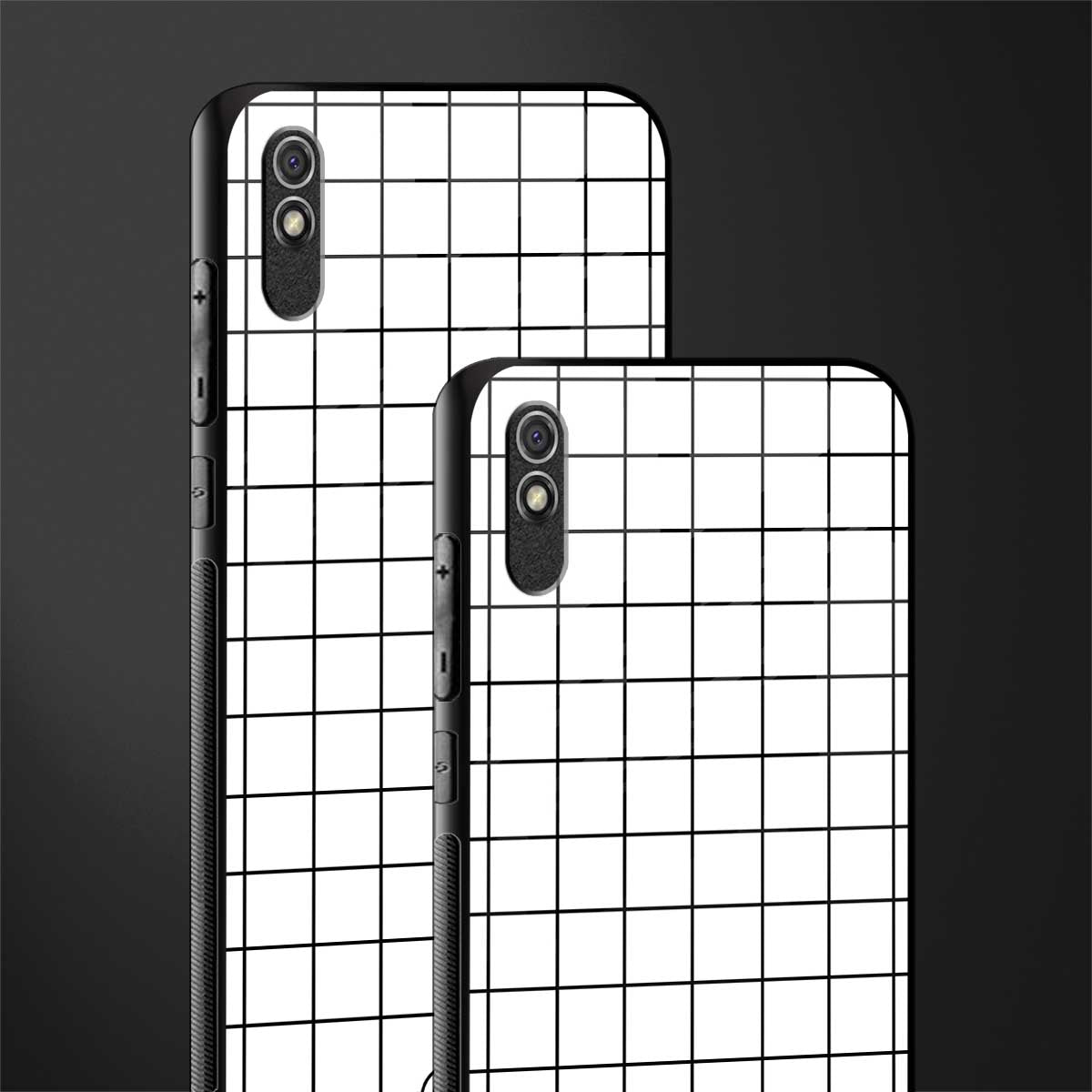 classic grid light edition glass case for redmi 9a image-2