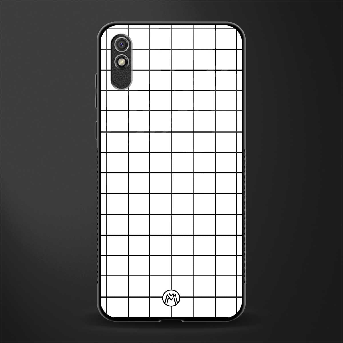 classic grid light edition glass case for redmi 9i image