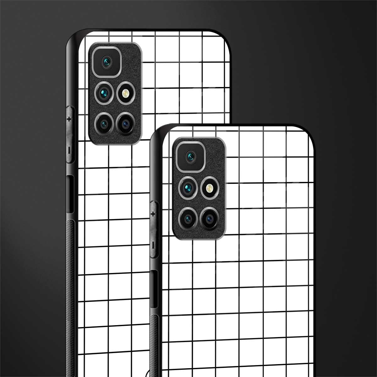 classic grid light edition glass case for redmi 10 prime image-2