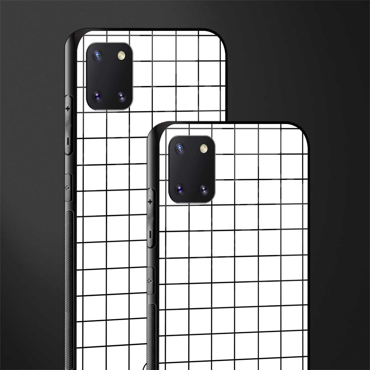 classic grid light edition glass case for samsung a81 image-2