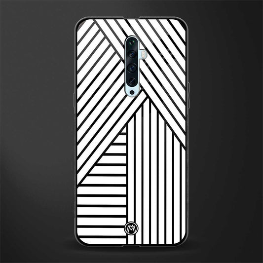 classic white black patten glass case for oppo reno 2f image